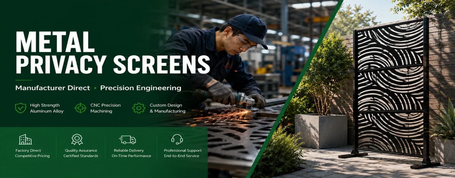metal privacy screens banner